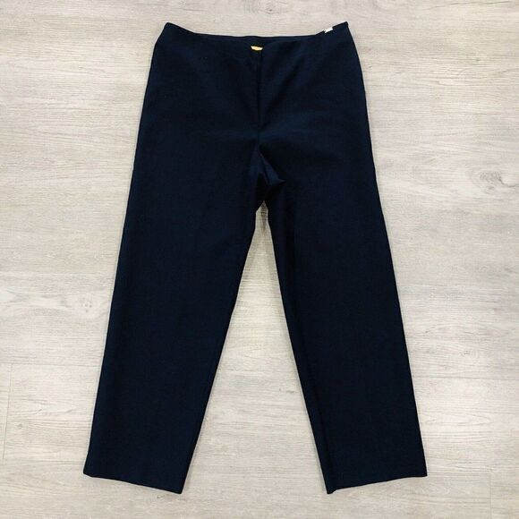 St. John Yellow Label Navy Women’s Pants Stretch Straight Leg Size 10 - Picture 2 of 13
